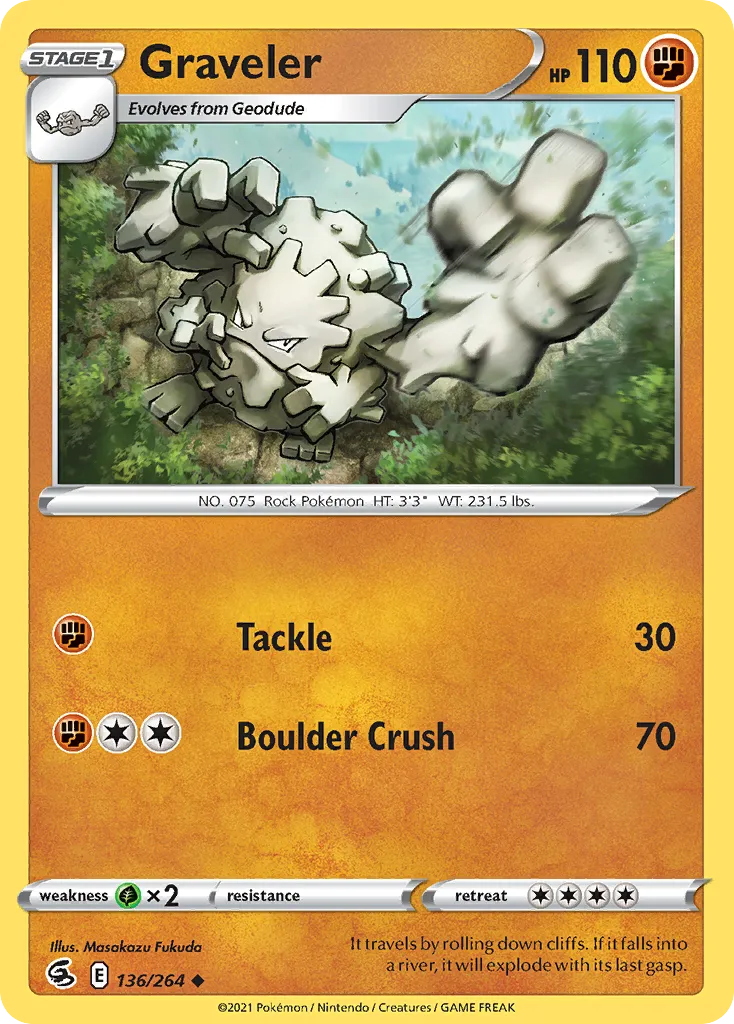 2021 Fusion Strike Graveler #136/264 Uncommon card image