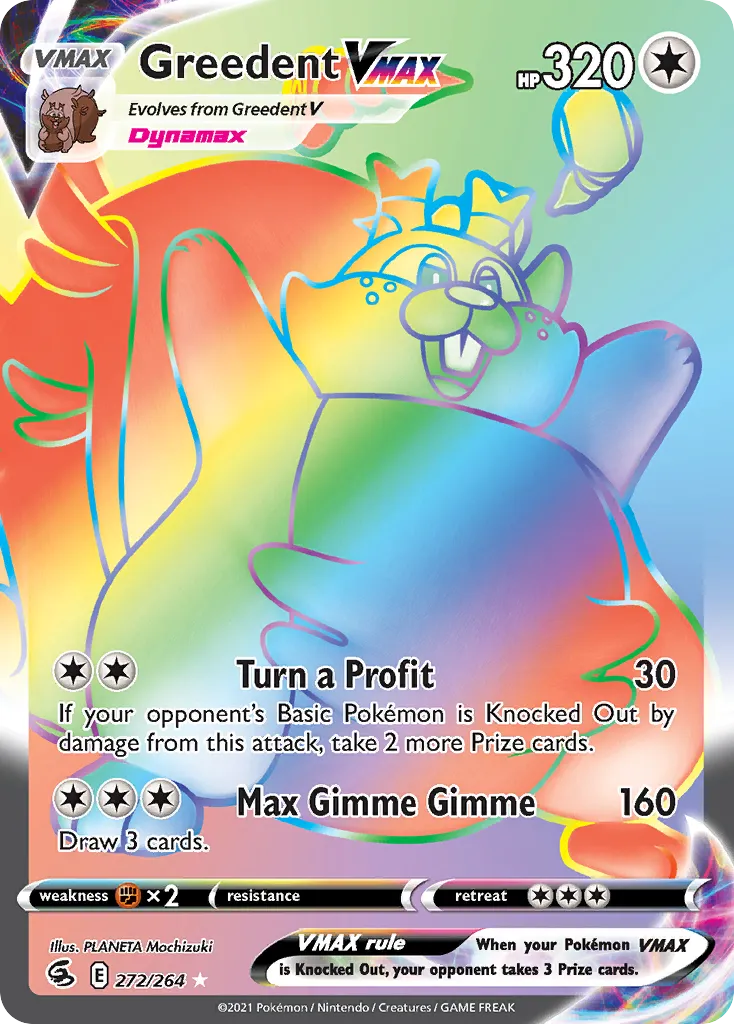 2021 Fusion Strike Greedent VMAX Rare Holo VMAX #218/264 Rare Holo VMAX card image