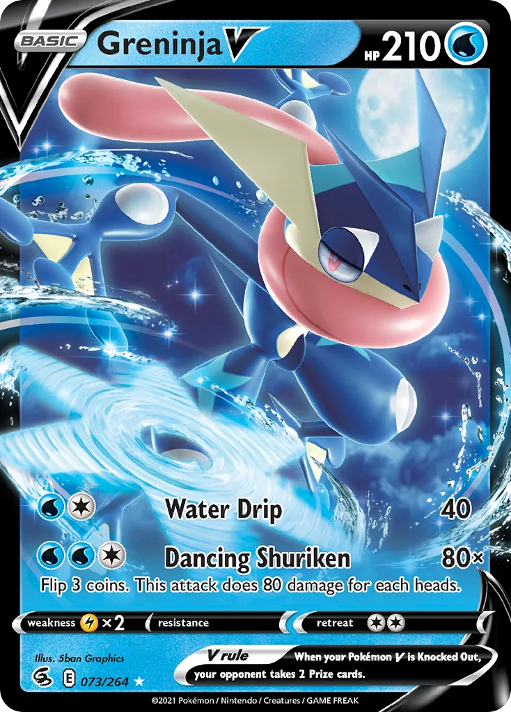 2021 Fusion Strike Greninja V Rare Holo V #073/264 Rare Holo V card image
