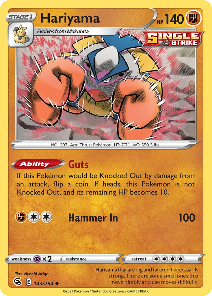2021 Fusion Strike Hariyama #143/264 Uncommon card image
