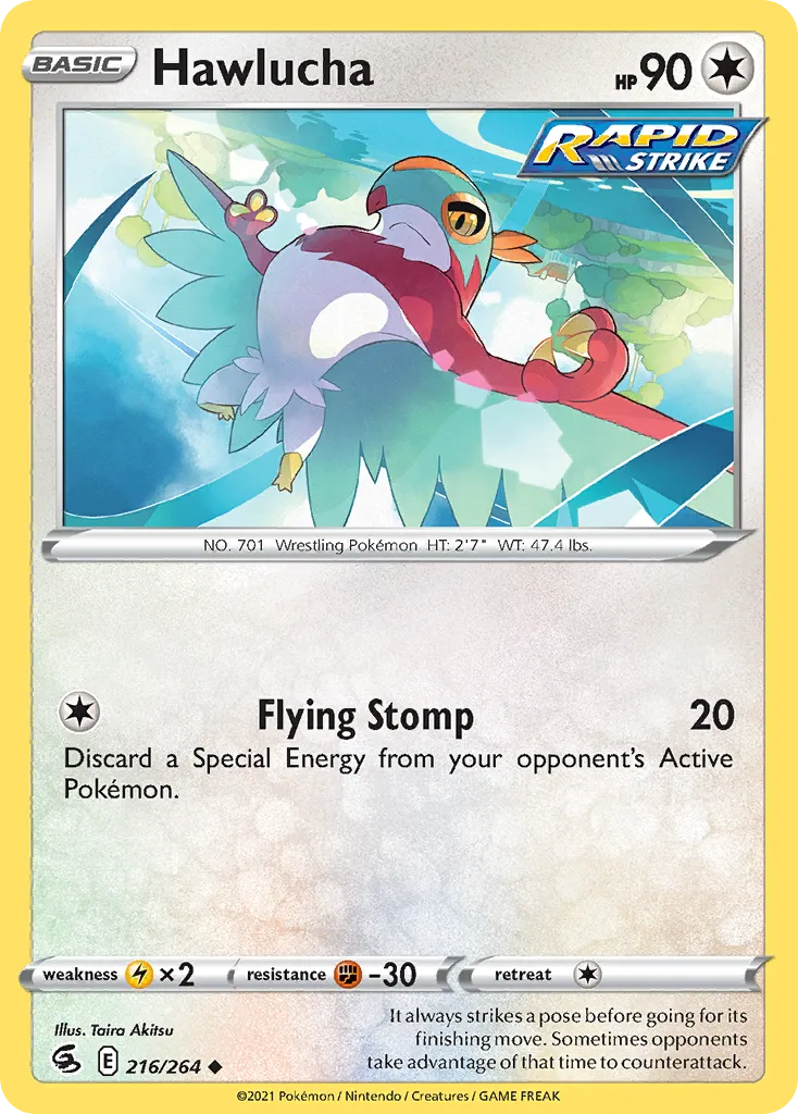 2021 Fusion Strike Hawlucha #216/264 Uncommon card image