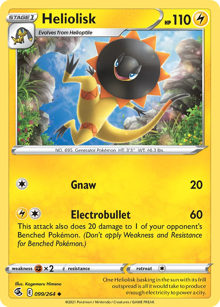 2021 Fusion Strike Heliolisk #099/264 Uncommon card image