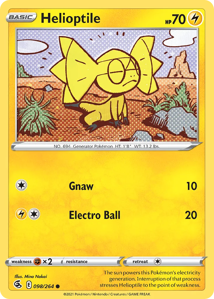 2021 Fusion Strike Helioptile Common #098/264 Common card image