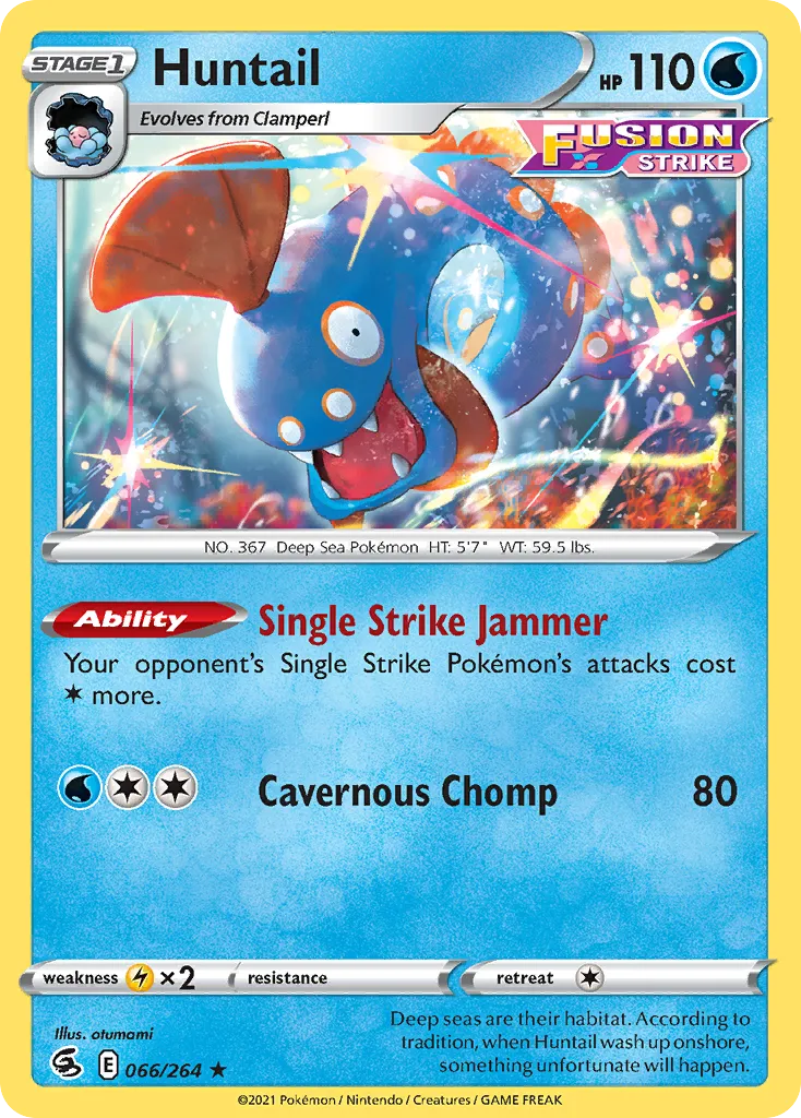 2021 Fusion Strike Huntail Rare #066/264 Rare card image