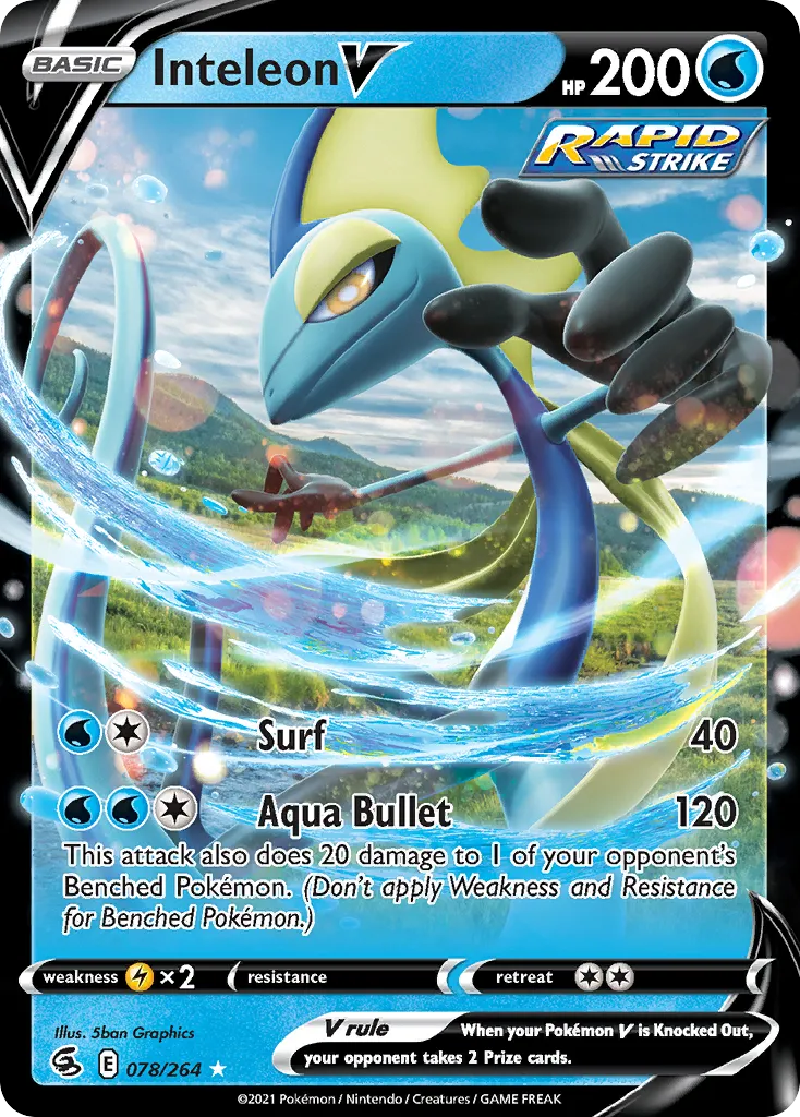 2021 Fusion Strike Inteleon V Rare Holo V #078/264 Rare Holo V card image