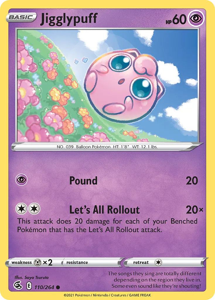2021 Fusion Strike Jigglypuff #110/264 Common card image
