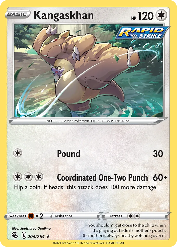2021 Fusion Strike Kangaskhan Rare #204/264 Rare card image