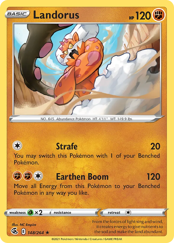 2021 Fusion Strike Landorus Rare Holo #148/264 Rare Holo card image