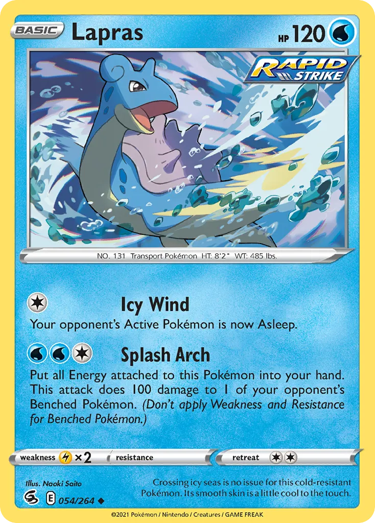 2021 Fusion Strike Lapras #054/264 Uncommon card image