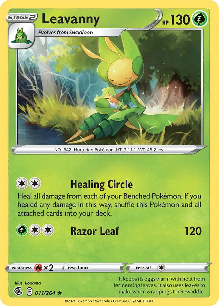 2021 Fusion Strike Leavanny Rare #011/264 Rare card image