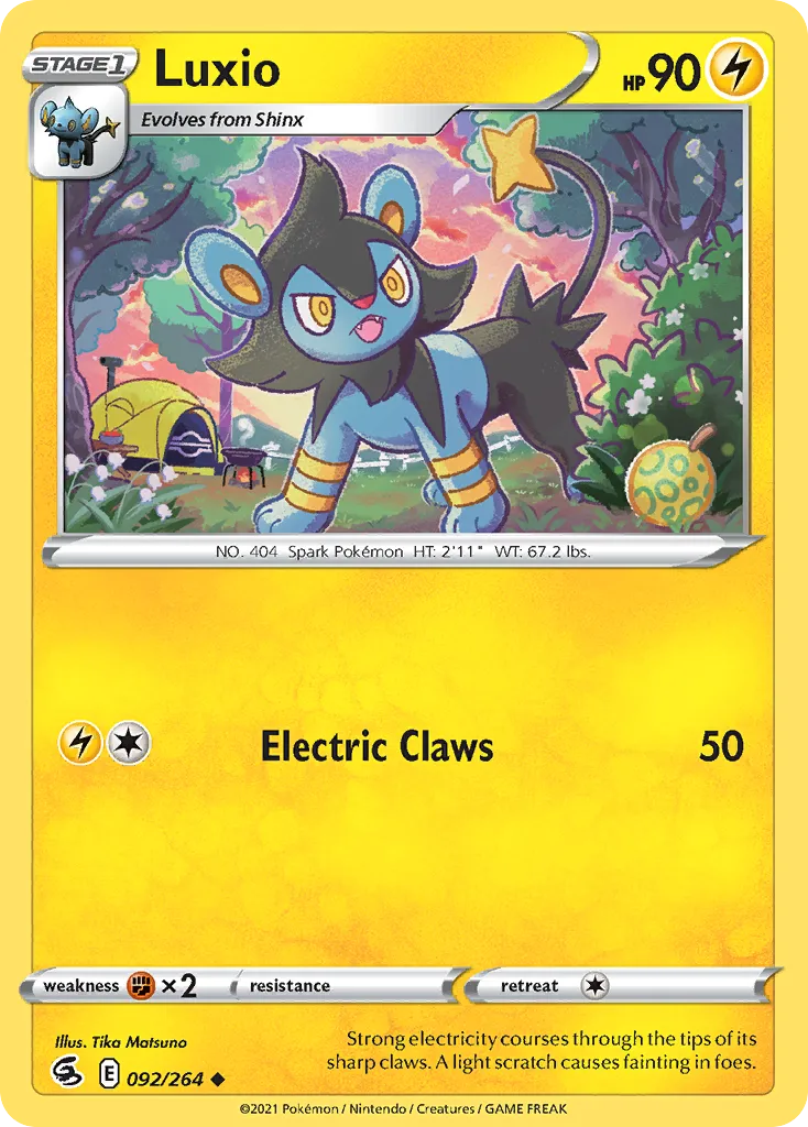 2021 Fusion Strike Luxio #092/264 Uncommon card image