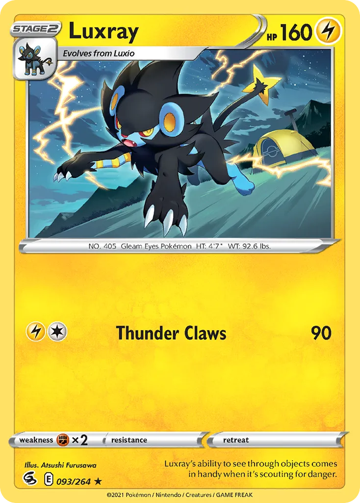 2021 Fusion Strike Luxray Rare #093/264 Rare card image
