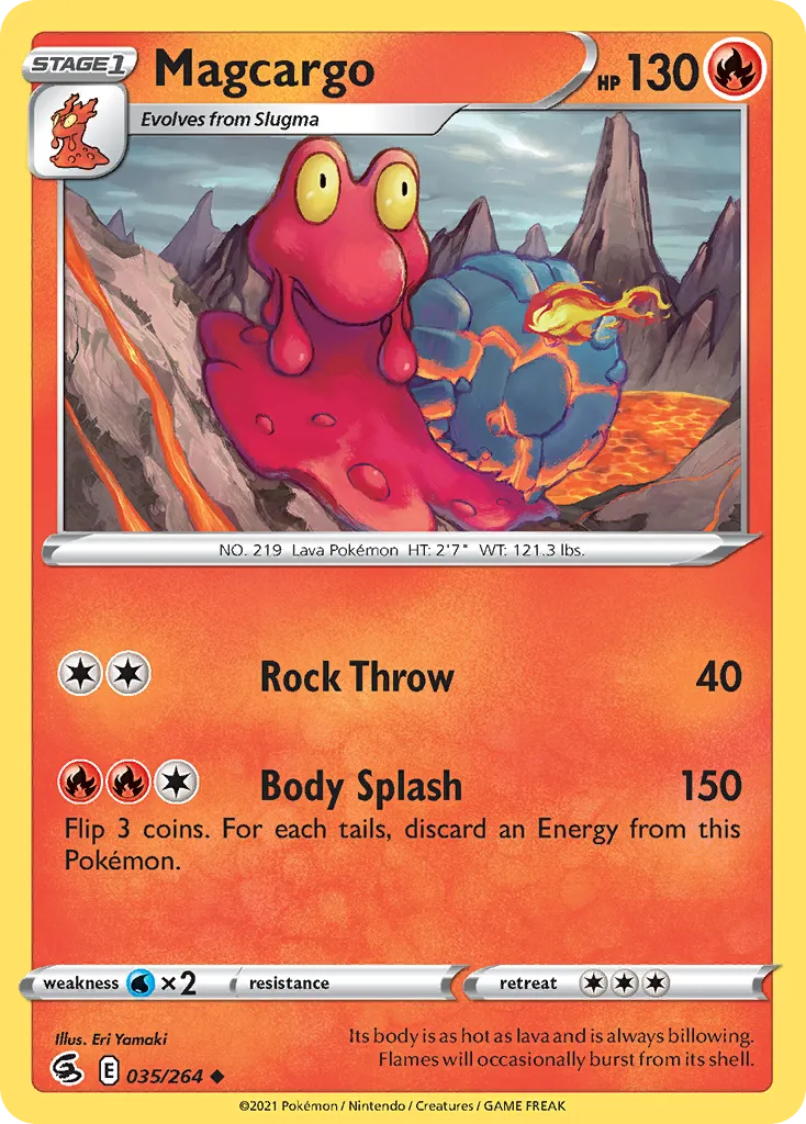 2021 Fusion Strike Magcargo #035/264 Uncommon card image