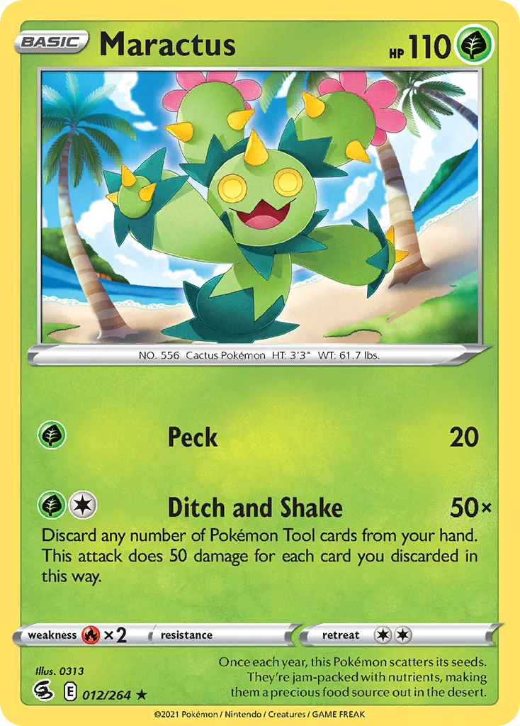 2021 Fusion Strike Maractus Rare #012/264 Rare card image