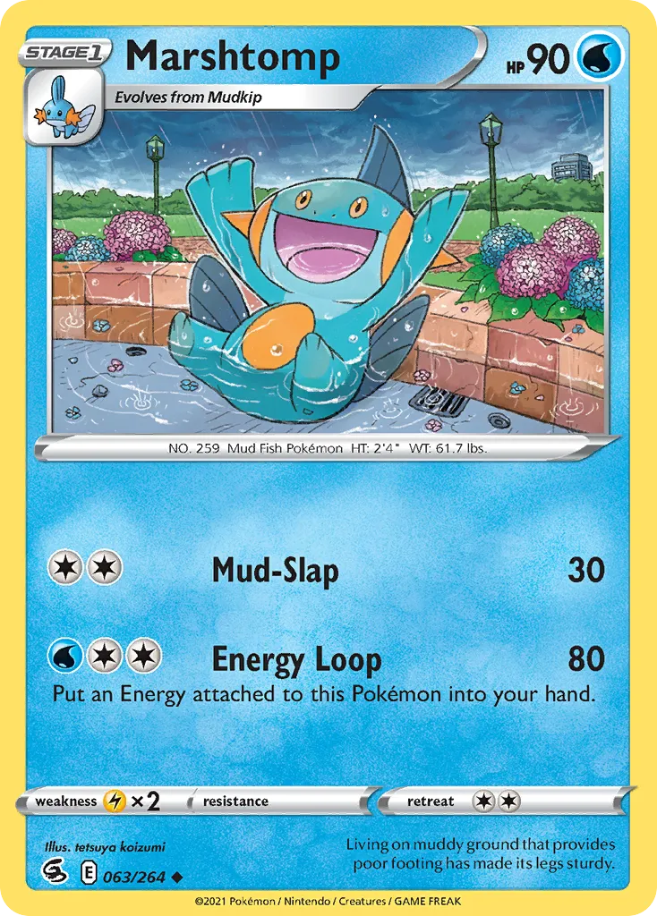 2021 Fusion Strike Marshtomp Uncommon #063/264 Uncommon card image