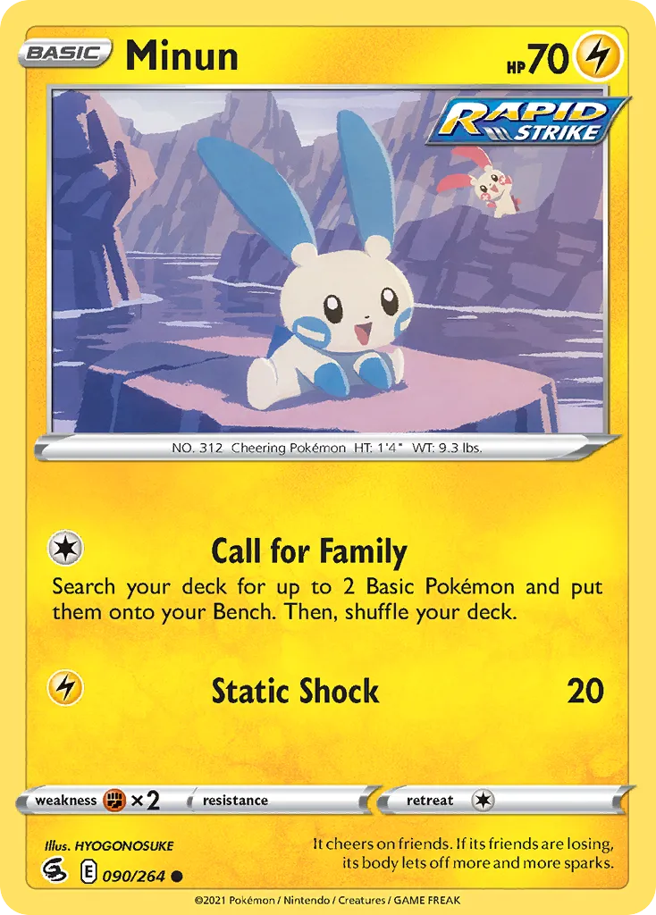 2021 Fusion Strike Minun Common #090/264 Common card image