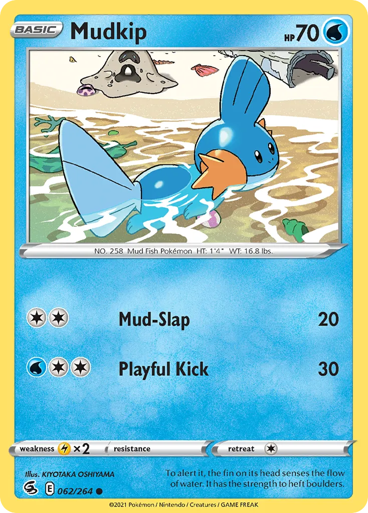 2021 Fusion Strike Mudkip Common #062/264 Common card image