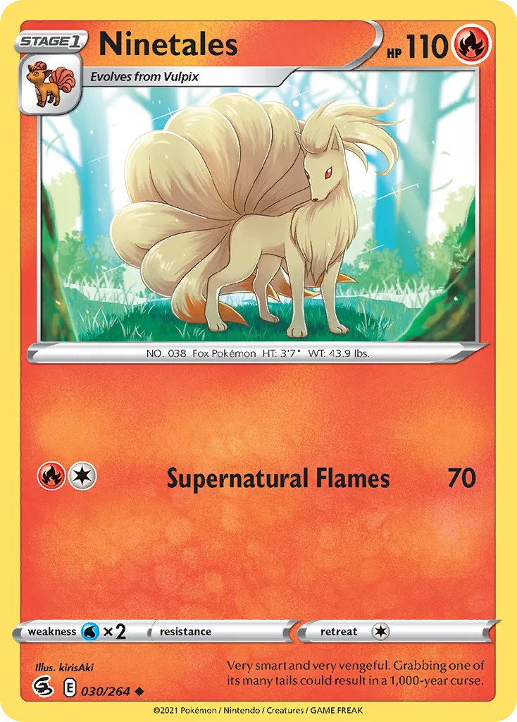 2021 Fusion Strike Ninetales #030/264 Uncommon card image