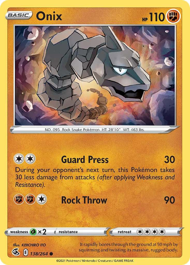2021 Fusion Strike Onix #138/264 Common card image