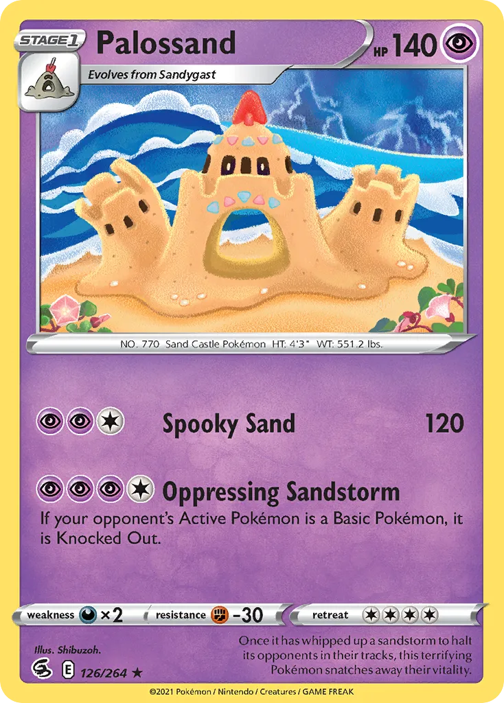2021 Fusion Strike Palossand Rare #126/264 Rare card image
