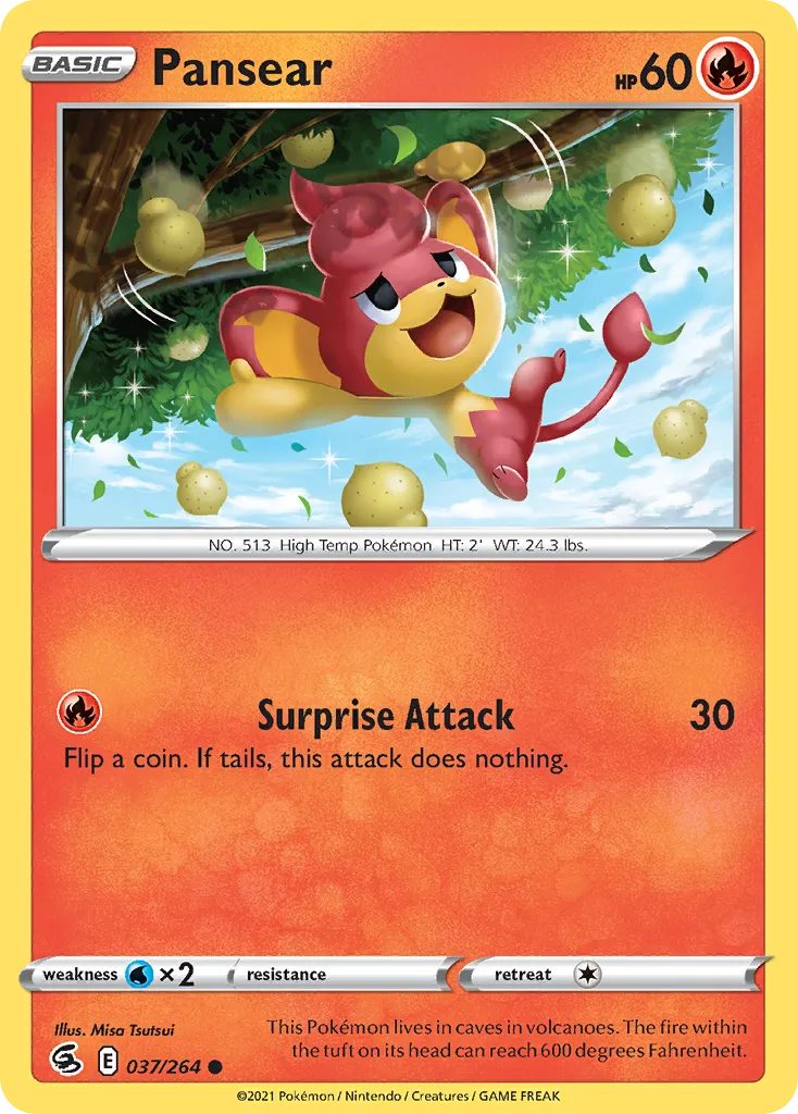2021 Fusion Strike Pansear Common #037/264 Common card image