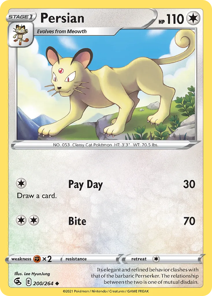 2021 Fusion Strike Persian #200/264 Uncommon card image