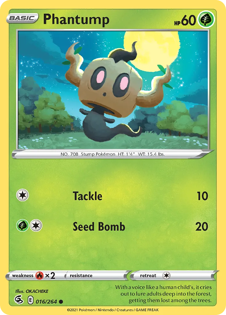 2021 Fusion Strike Phantump Common #016/264 Common card image