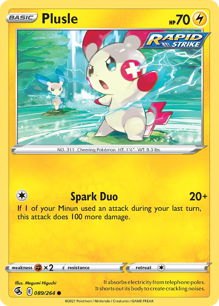 2021 Fusion Strike Plusle Common #089/264 Common card image