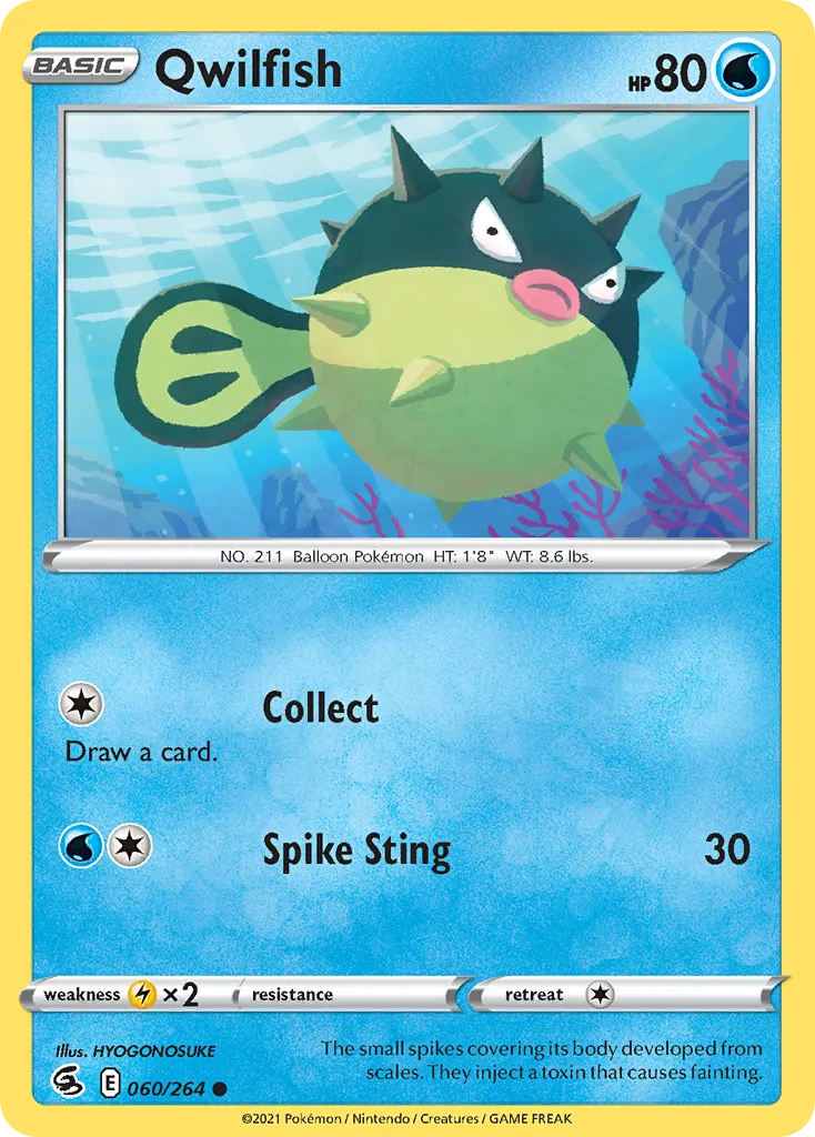 2021 Fusion Strike Qwilfish Common #060/264 Common card image