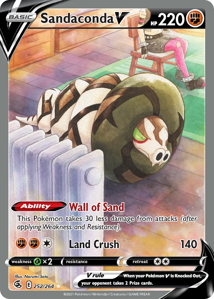 2021 Fusion Strike Sandaconda V Rare Ultra #252/264 Rare Ultra card image