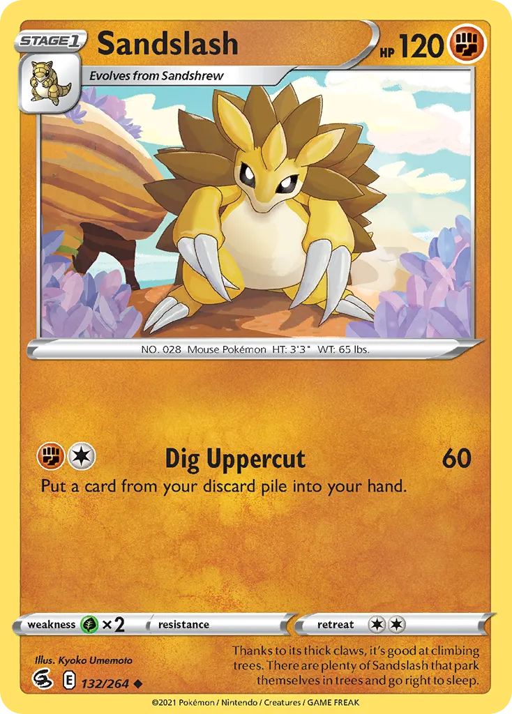 2021 Fusion Strike Sandslash #132/264 Uncommon card image