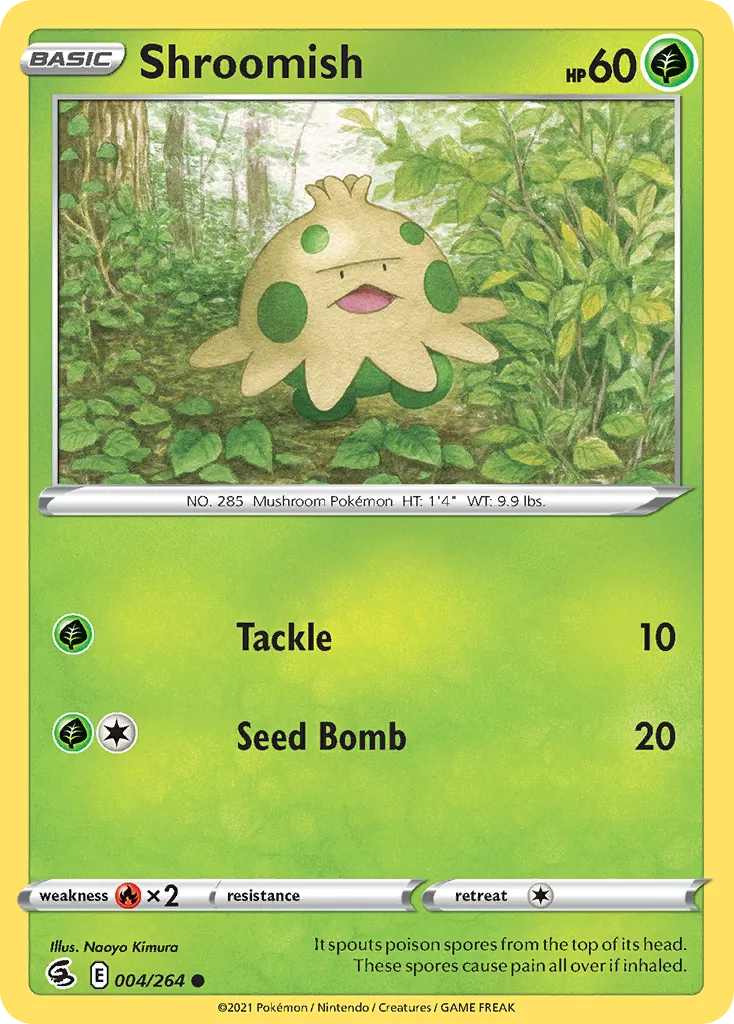 2021 Fusion Strike Shroomish Common #004/264 Common card image