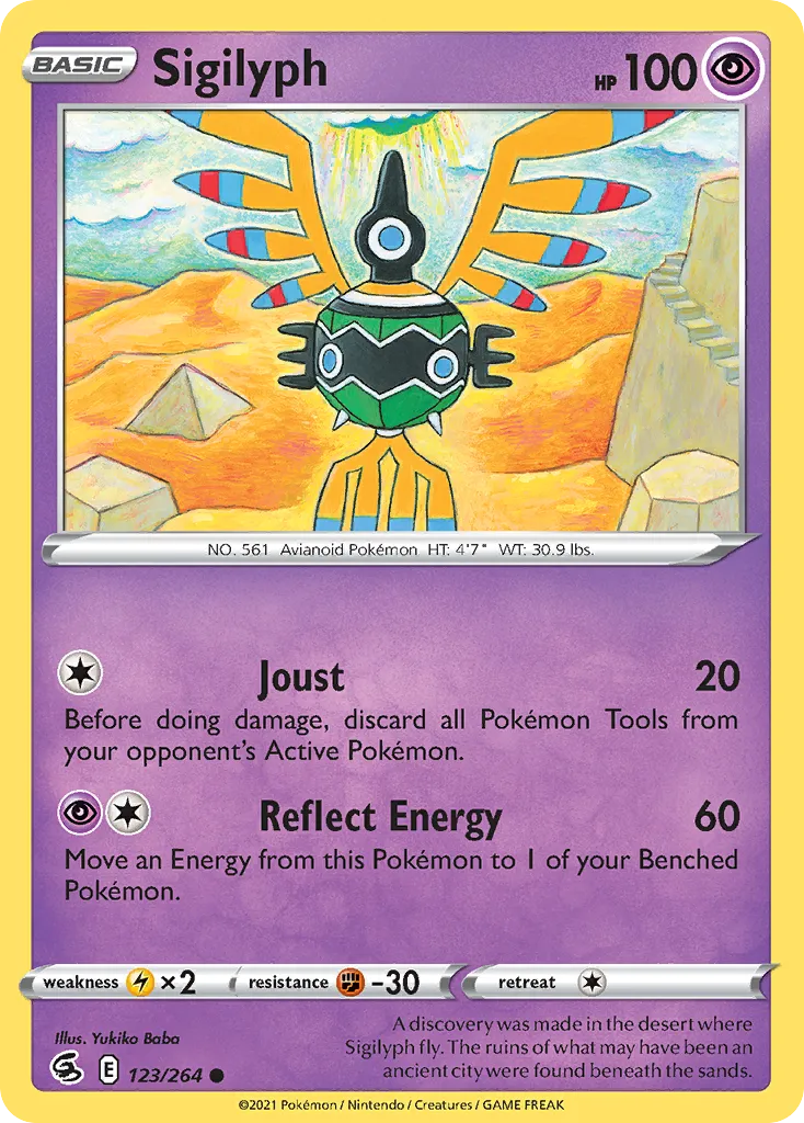2021 Fusion Strike Sigilyph #123/264 Common card image