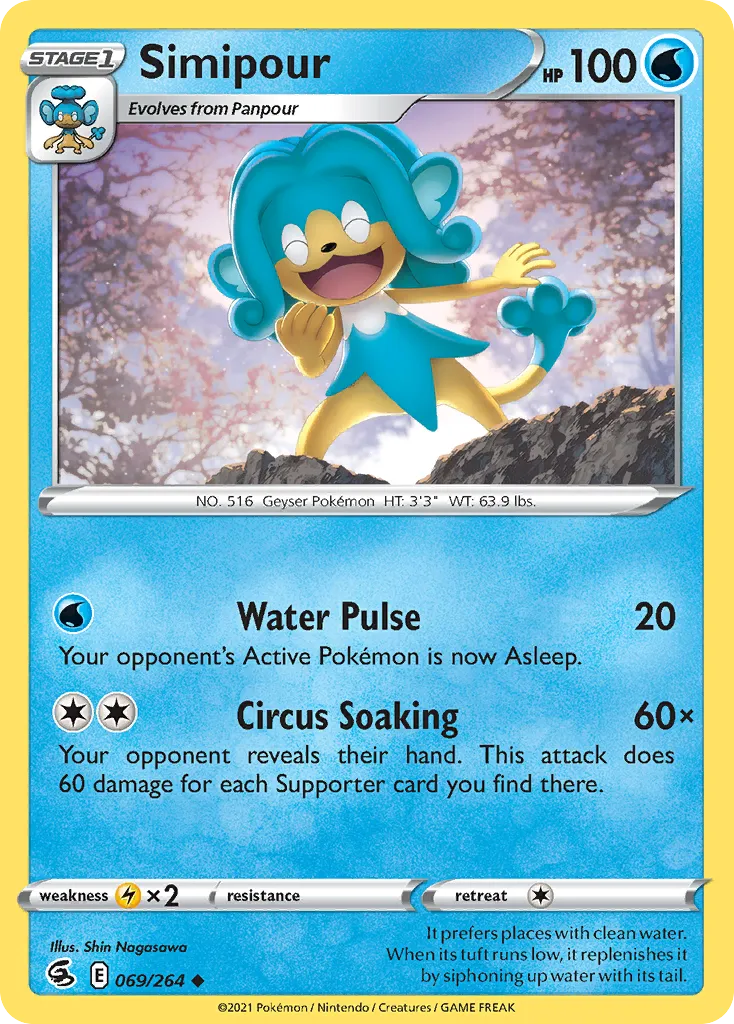 2021 Fusion Strike Simipour #069/264 Uncommon card image