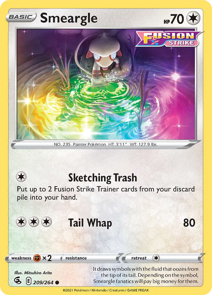 2021 Fusion Strike Smeargle #209/264 Common card image