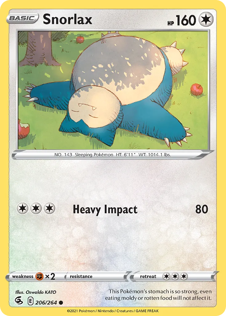 2021 Fusion Strike Snorlax #206/264 Common card image