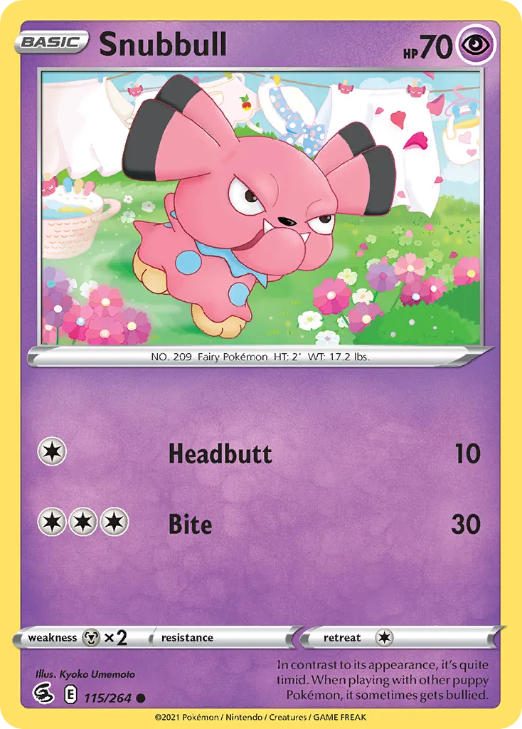 2021 Fusion Strike Snubbull #115/264 Common card image