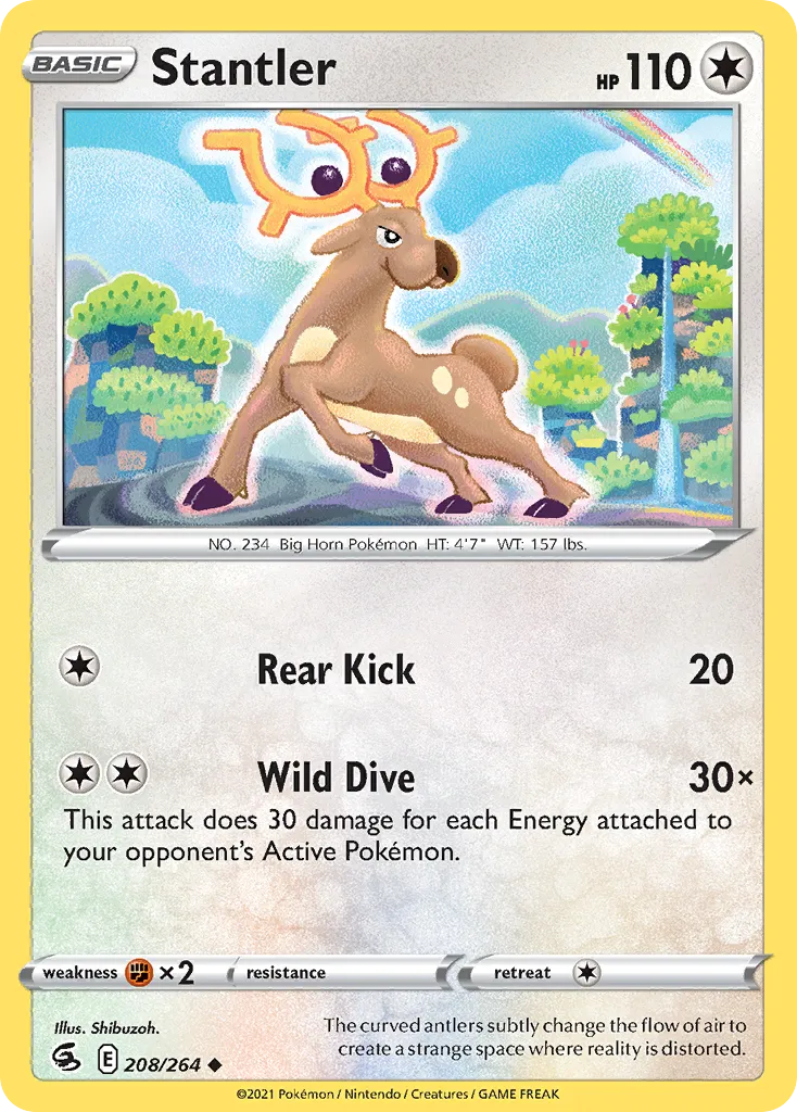 2021 Fusion Strike Stantler #208/264 Uncommon card image