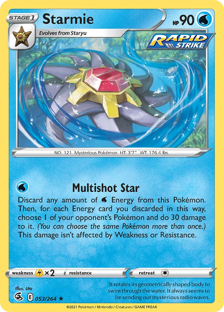 2021 Fusion Strike Starmie Rare Holo #053/264 Rare Holo card image
