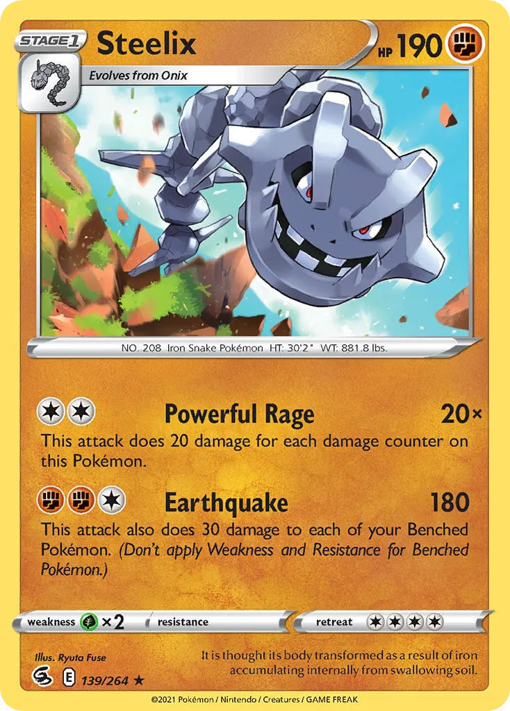 2021 Fusion Strike Steelix Rare Holo #139/264 Rare Holo card image