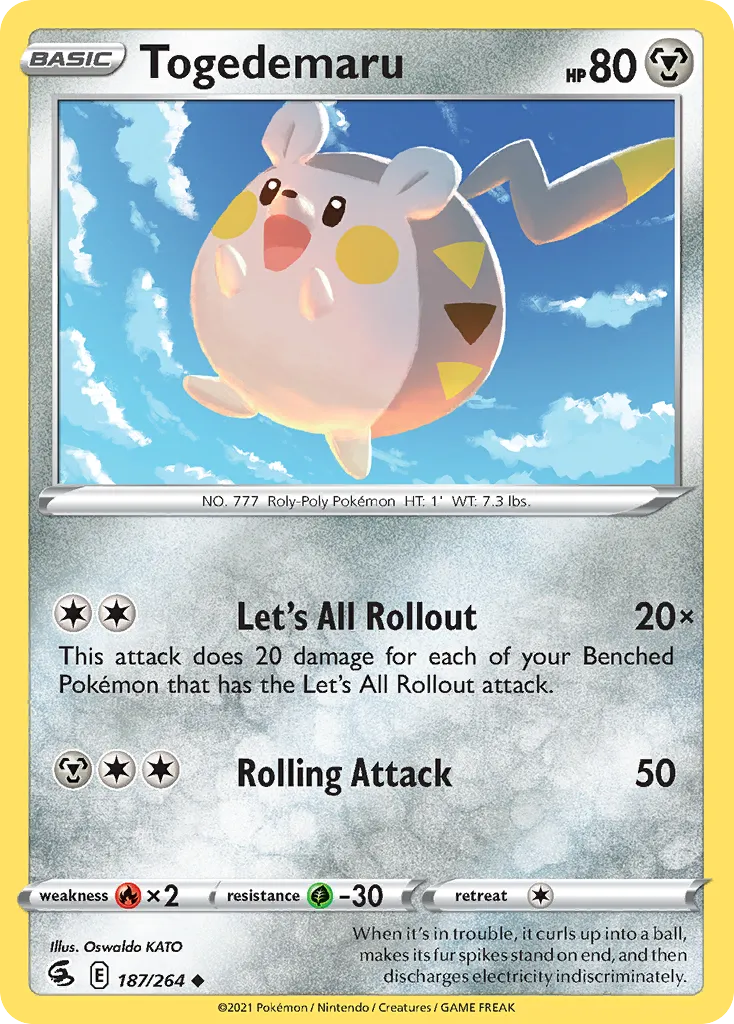 2021 Fusion Strike Togedemaru #187/264 Uncommon card image