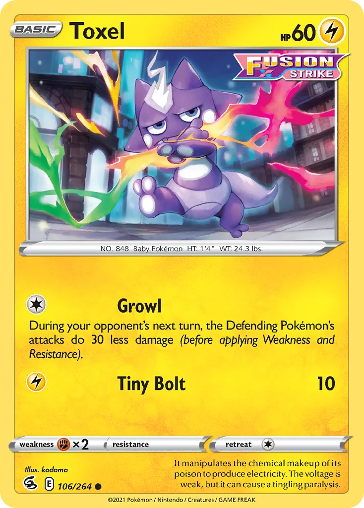 2021 Fusion Strike Toxel #106/264 Common card image