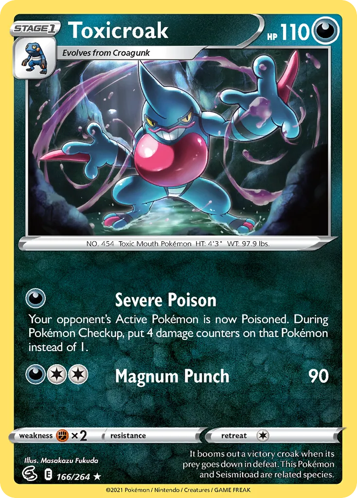 2021 Fusion Strike Toxicroak Rare #166/264 Rare card image