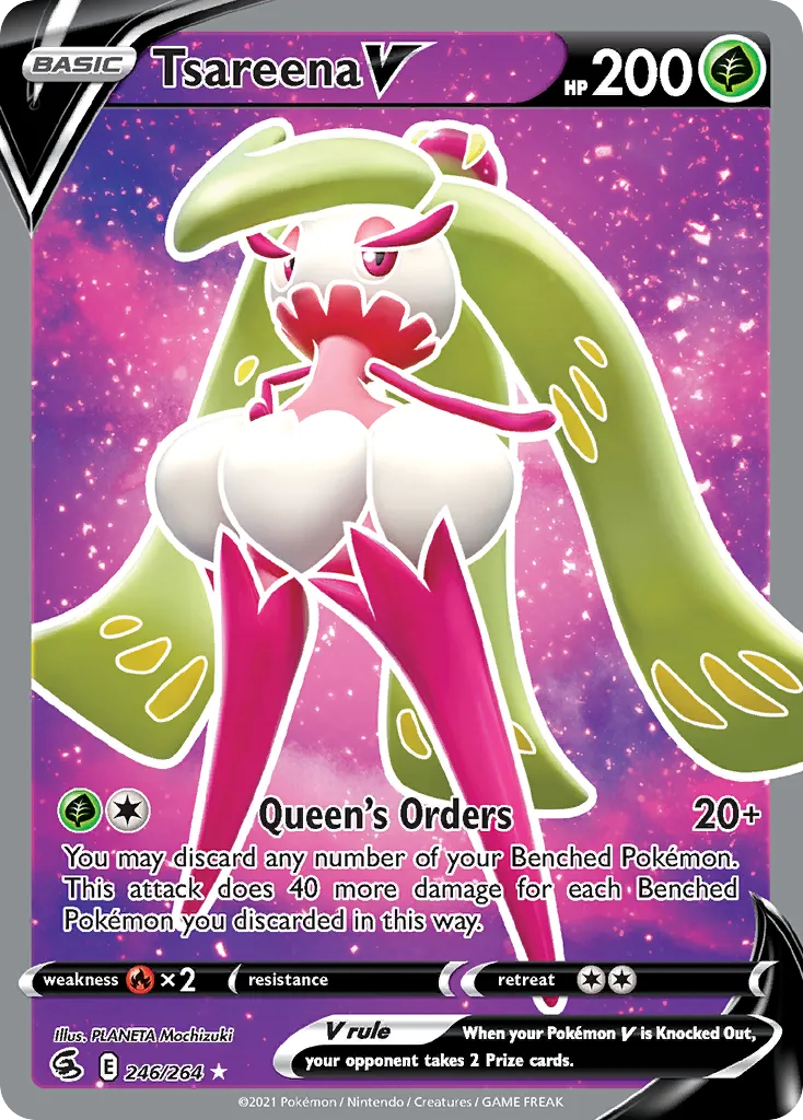 2021 Fusion Strike Tsareena V #246/264 Rare Ultra card image