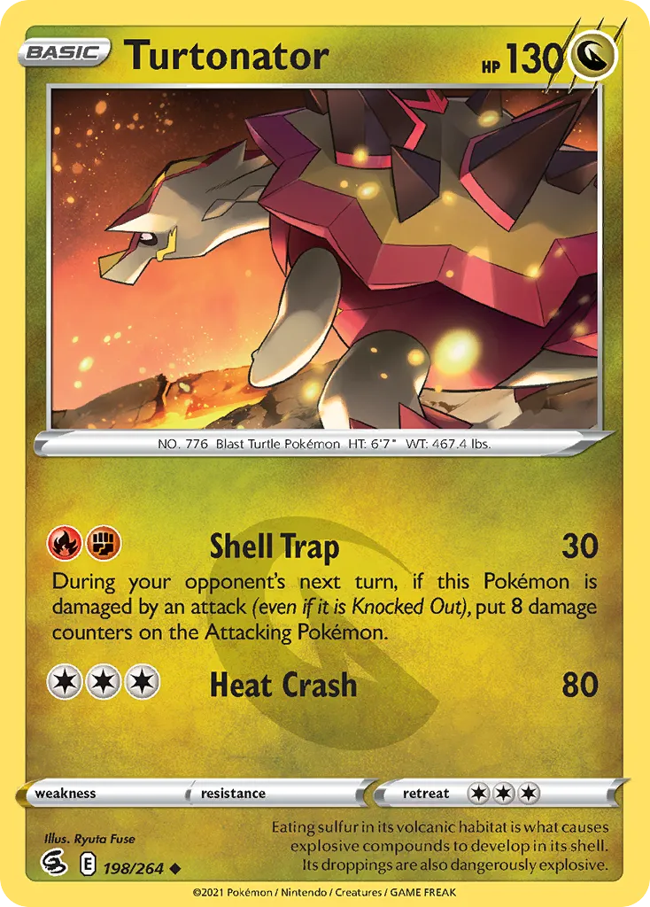 2021 Fusion Strike Turtonator #198/264 Uncommon card image