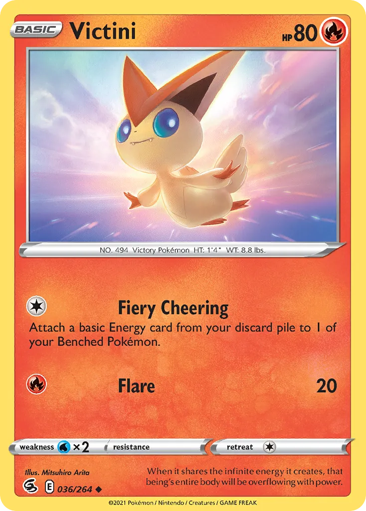 2021 Fusion Strike Victini #036/264 Uncommon card image