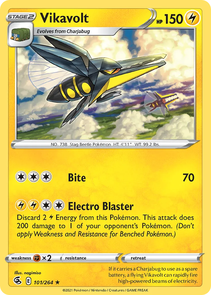 2021 Fusion Strike Vikavolt Rare #101/264 Rare card image