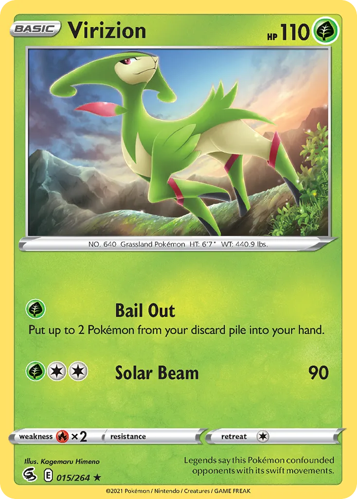 2021 Fusion Strike Virizion Rare #015/264 Rare card image