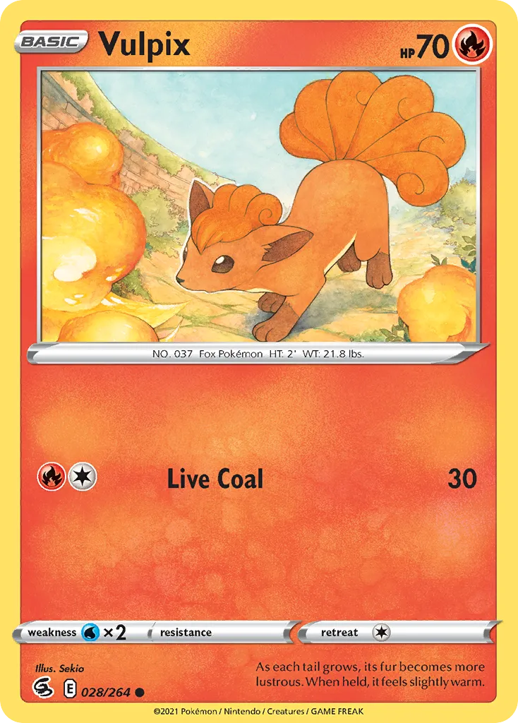 2021 Fusion Strike Vulpix #028/264 Common card image