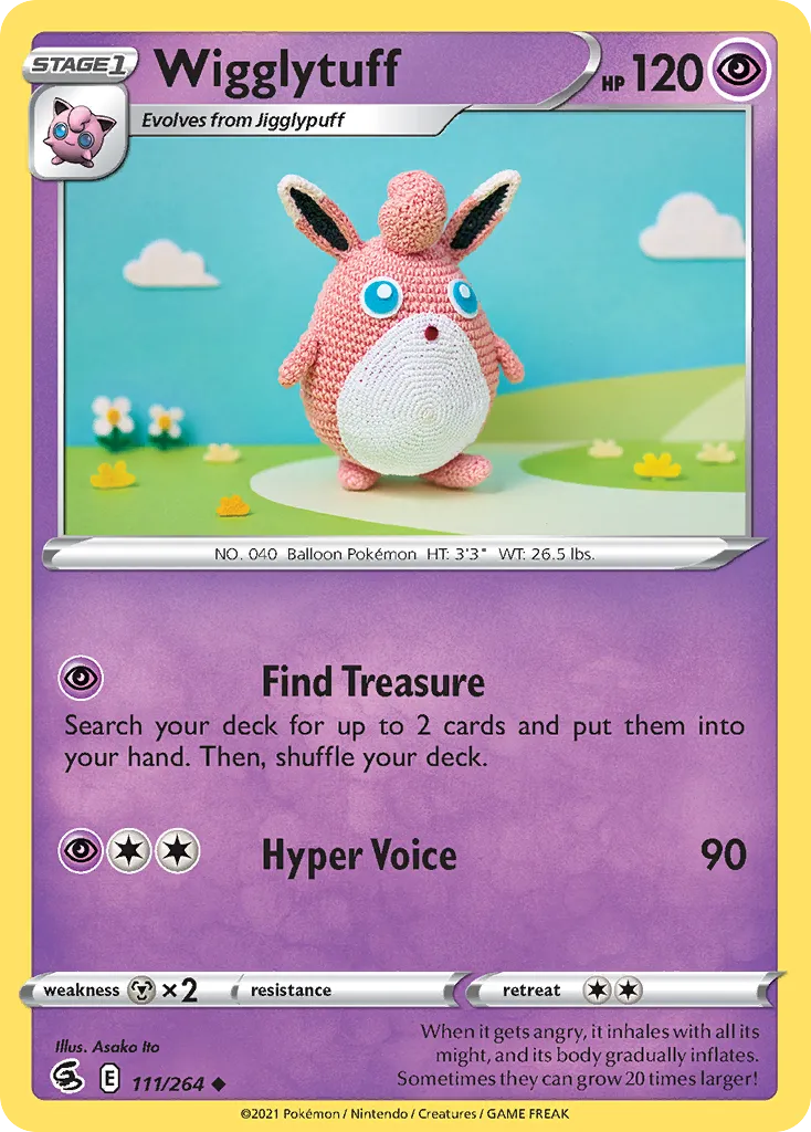 2021 Fusion Strike Wigglytuff #111/264 Uncommon card image